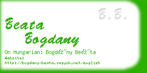 beata bogdany business card